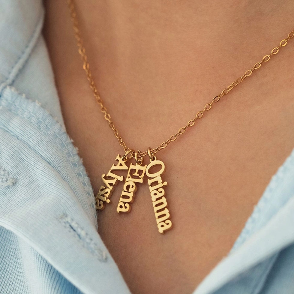 Thumbnail: SIGNATURE YOU 1, 2 OR 3 VERTICAL NAME (SILVER, GOLD, ROSE GOLD) NECKLACE