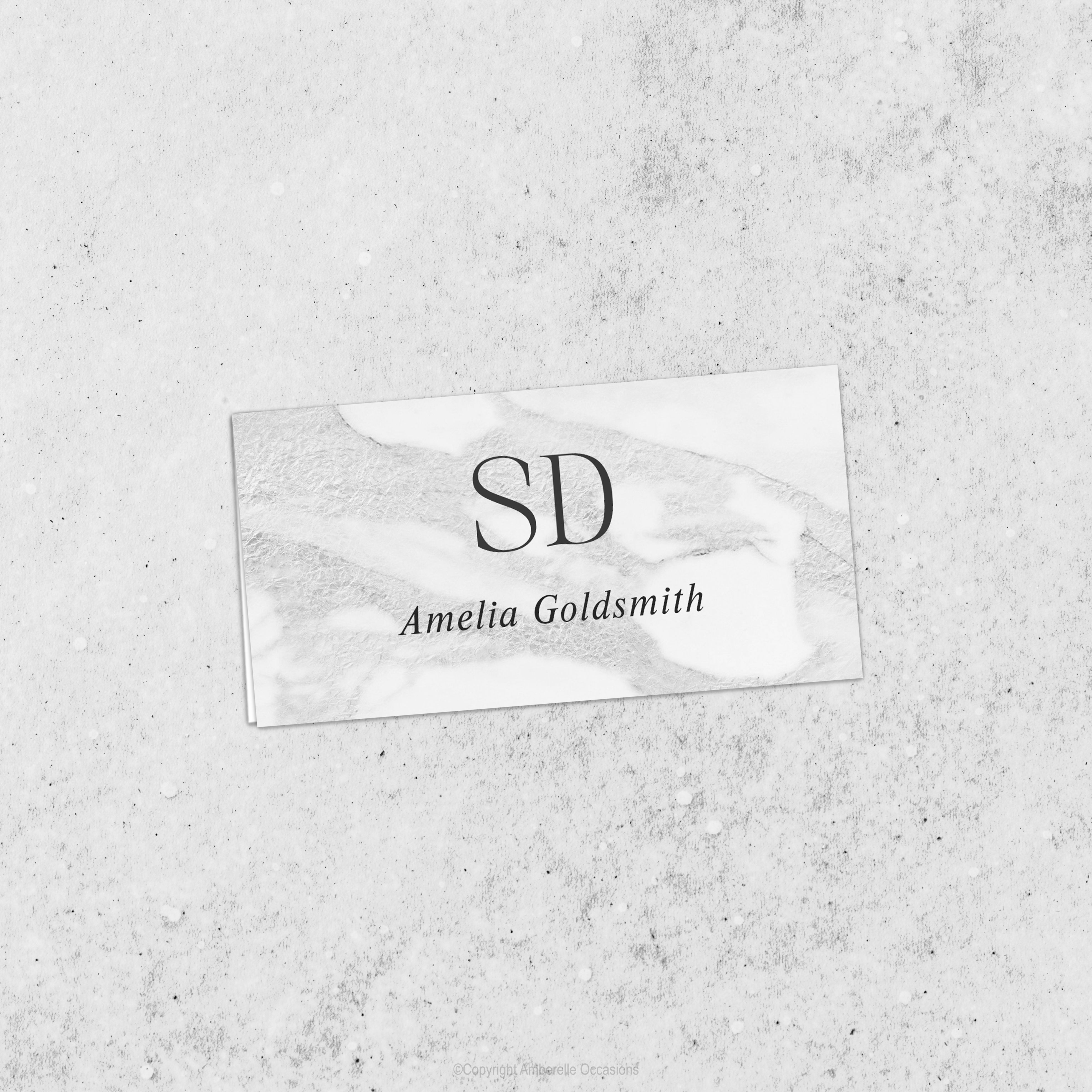Evoke Grey Marble Wedding Place Card