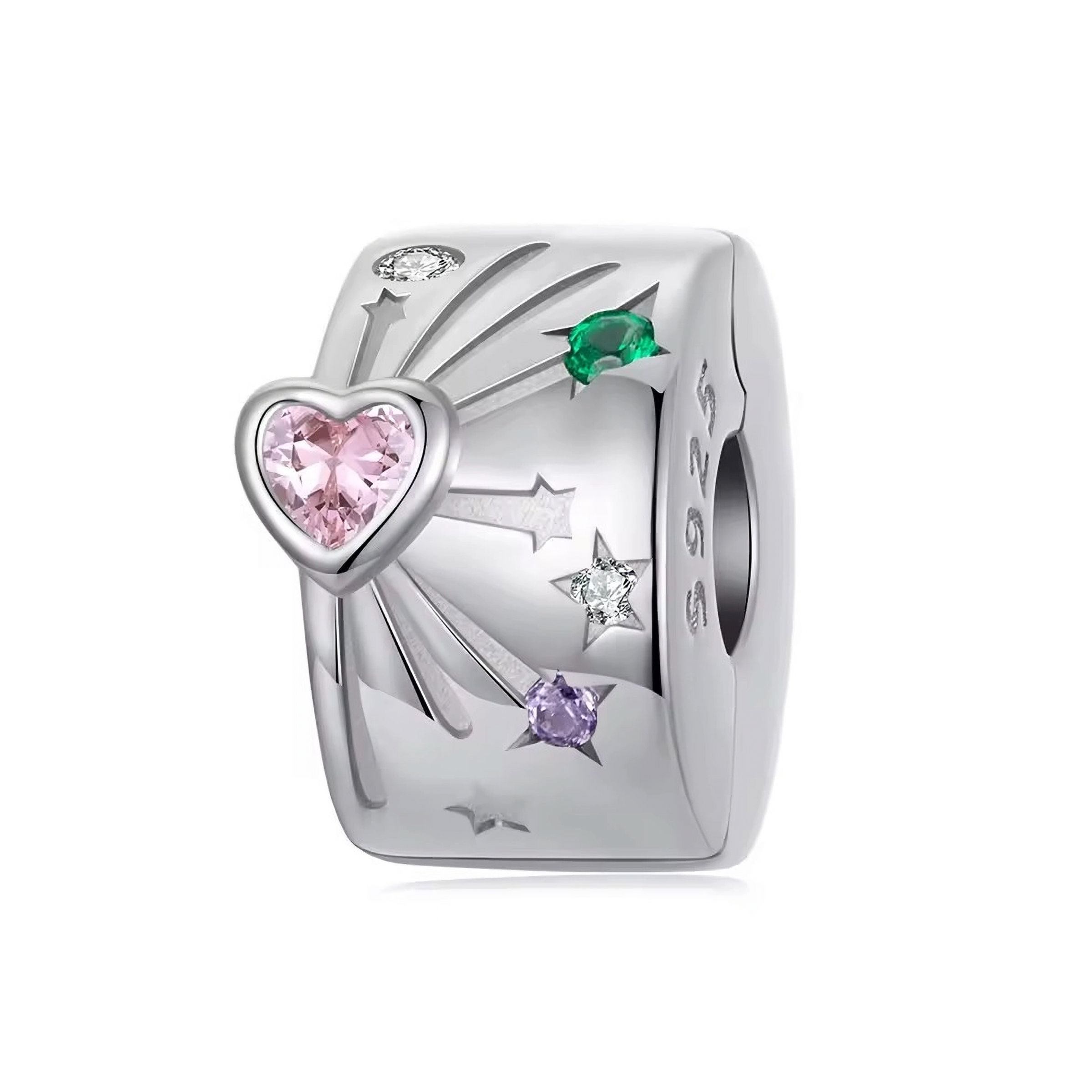 HARMONY HEART BURST CZ (WHITE GOLD) CLIP