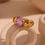 Thumbnail: ROSELLE ROUND BEAD WAVE CZ COLOURFUL SHAPES (18K GOLD) RING