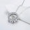 Thumbnail: CELINA CIRCLE HALO CZ PENDANT (SILVER) NECKLACE