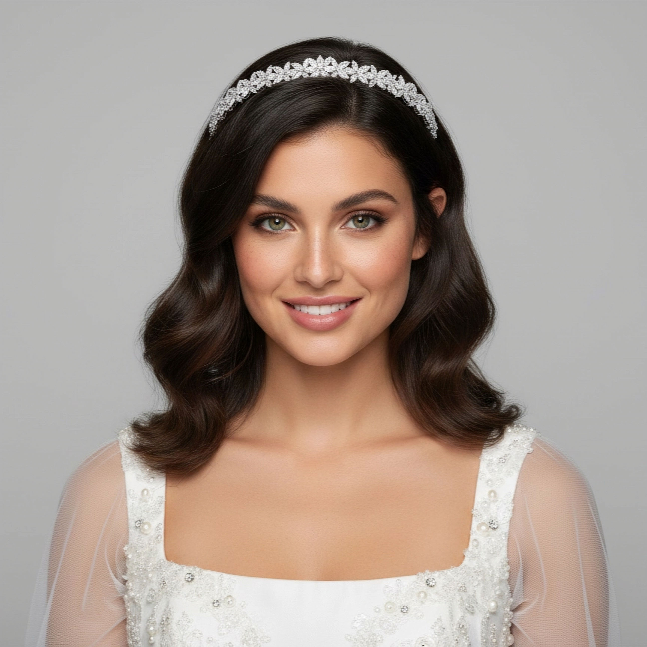 AMBERELLE VERONICA CZ (SILVER) BRIDAL TIARA