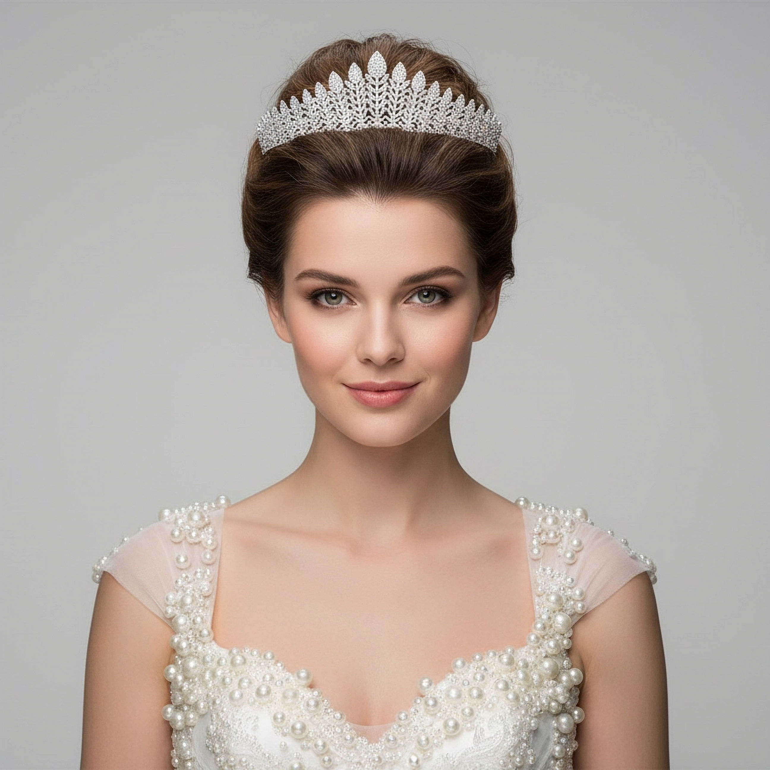 AMBERELLE FRANCES CZ (SILVER) BRIDAL TIARA
