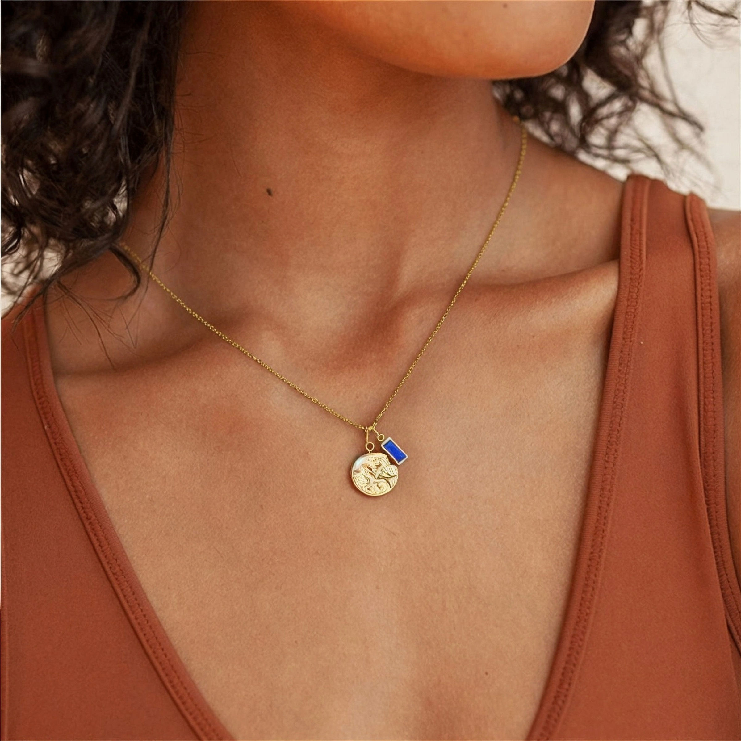 SIGNATURE YOU ZODIAC MEDALLION AND STONE CZ (GOLD) NECKLACE