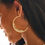 Thumbnail: SIGNATURE YOU CLEAN LINES NAME (SILVER, GOLD. ROSE GOLD) HOOP EARRINGS