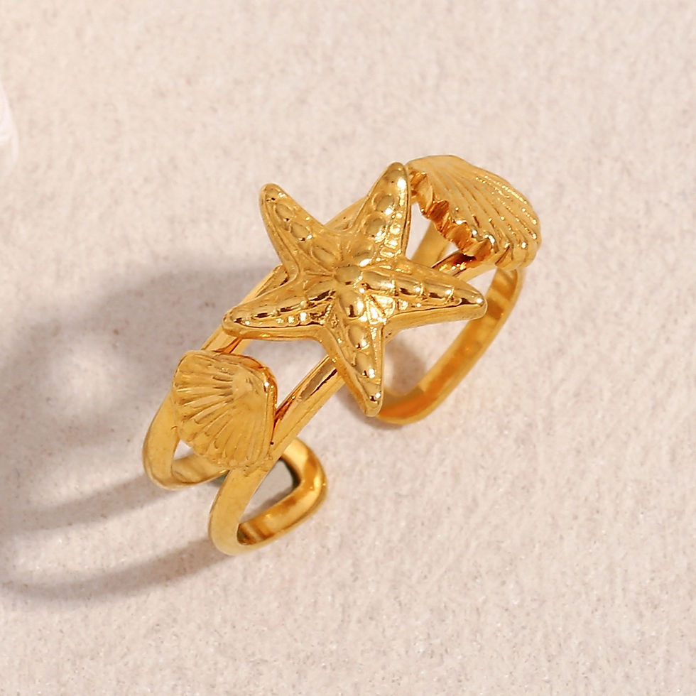 Thumbnail: ROSELLE OCEAN SHELLS DOUBLE LAYER (18K GOLD) RING
