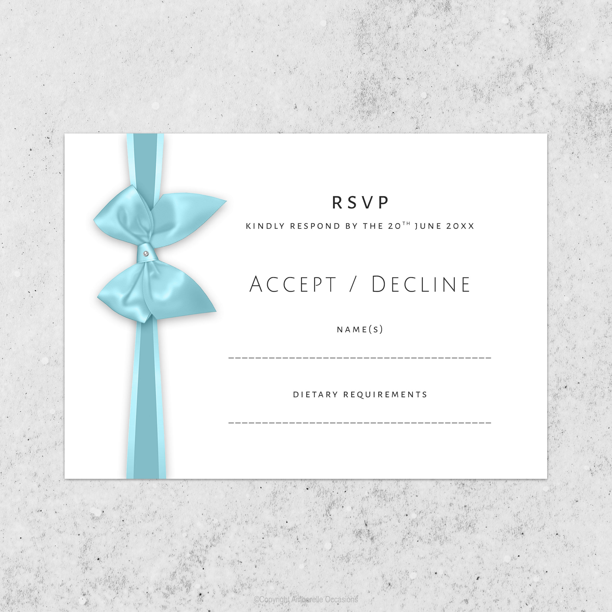 Evoke Satin Bow Pearl Wedding R.S.V.P