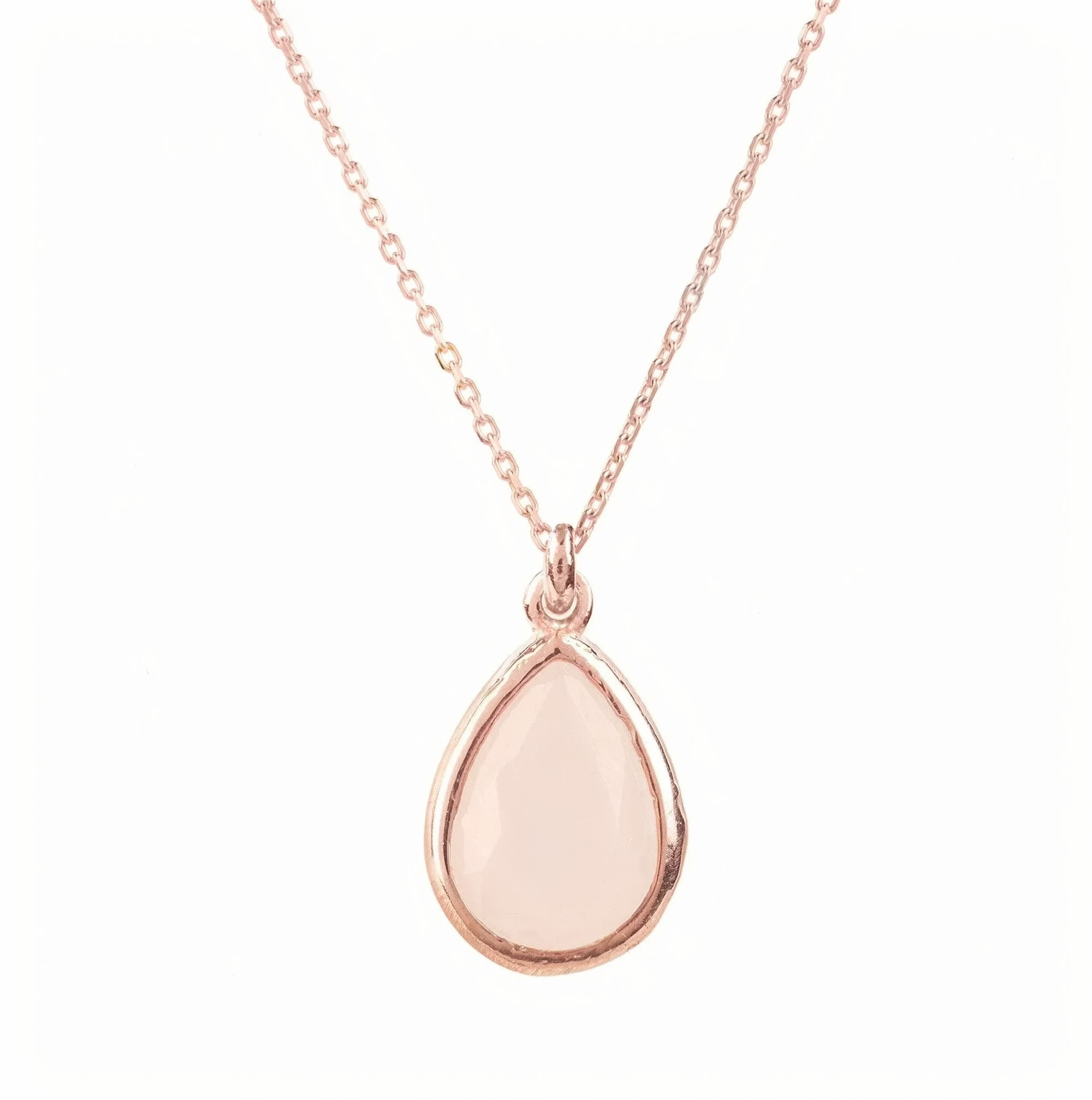 Latelita Pisa Mini Teardrop Rose Quartz (RG) Pendant Necklace