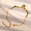 Thumbnail: ROSELLE GREEN BEAD LINK DESIGN CZ (18K GOLD) BRACELET