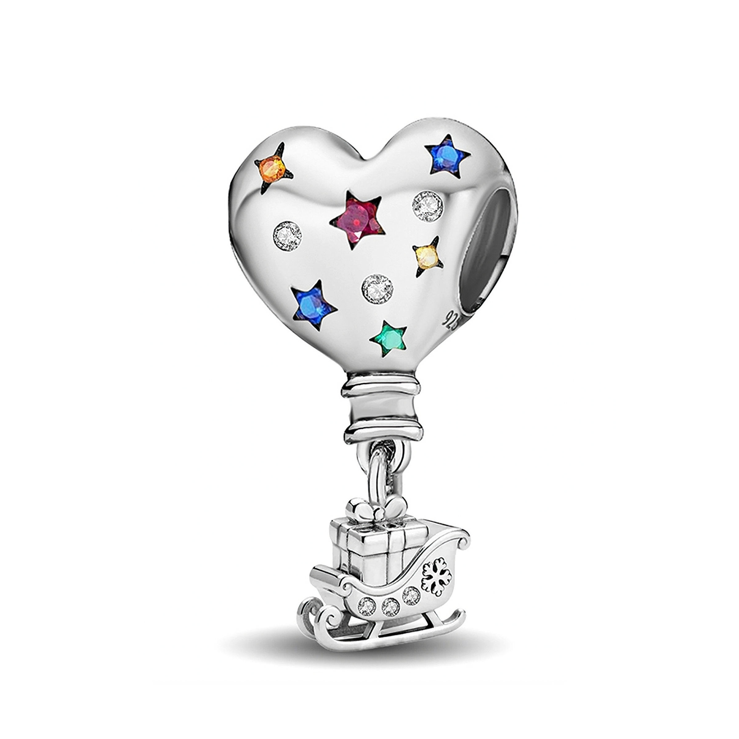 HARMONY HEART BALLOON SLEDGE CZ (SILVER) PENDANT