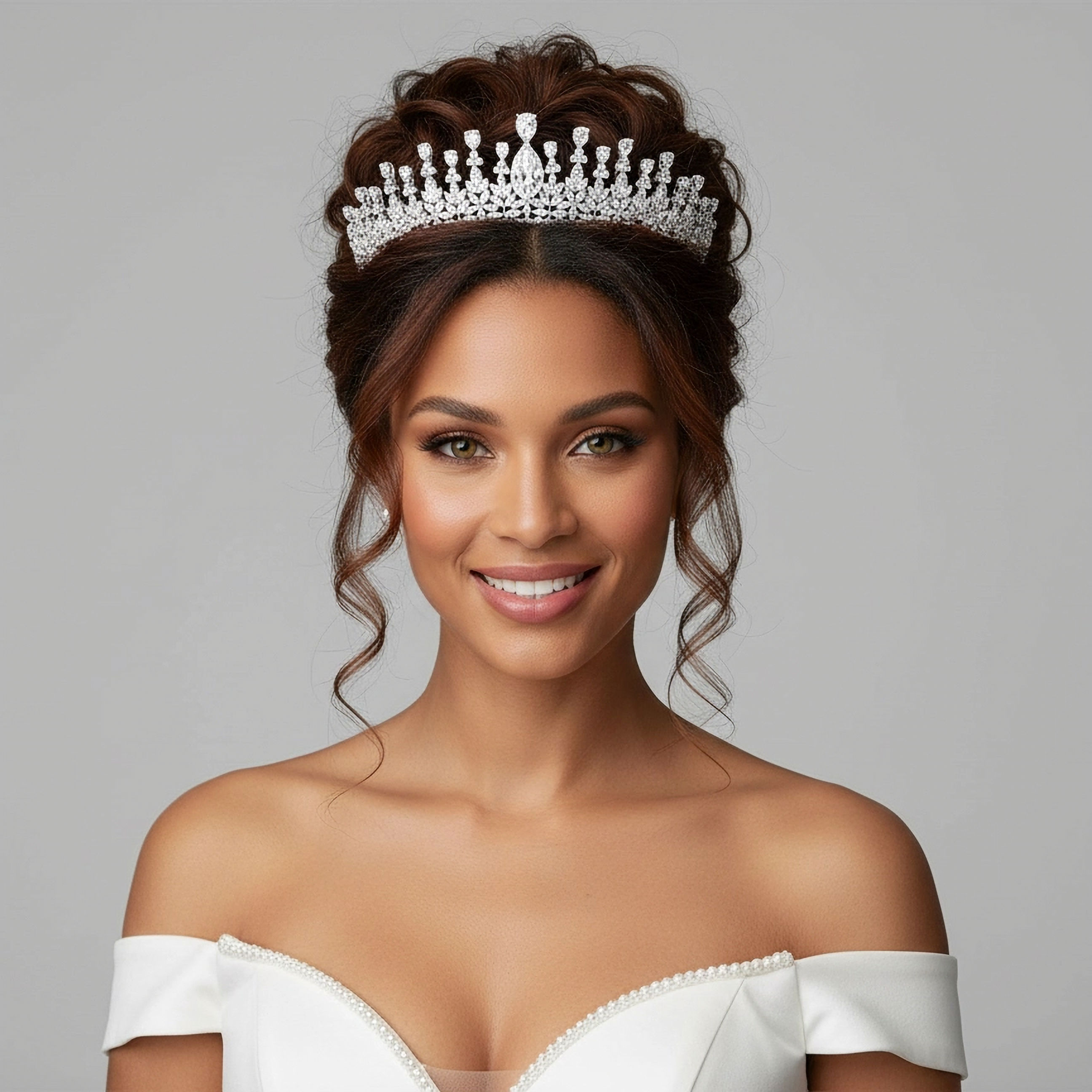 AMBERELLE LAYLA CZ (SILVER) BRIDAL TIARA