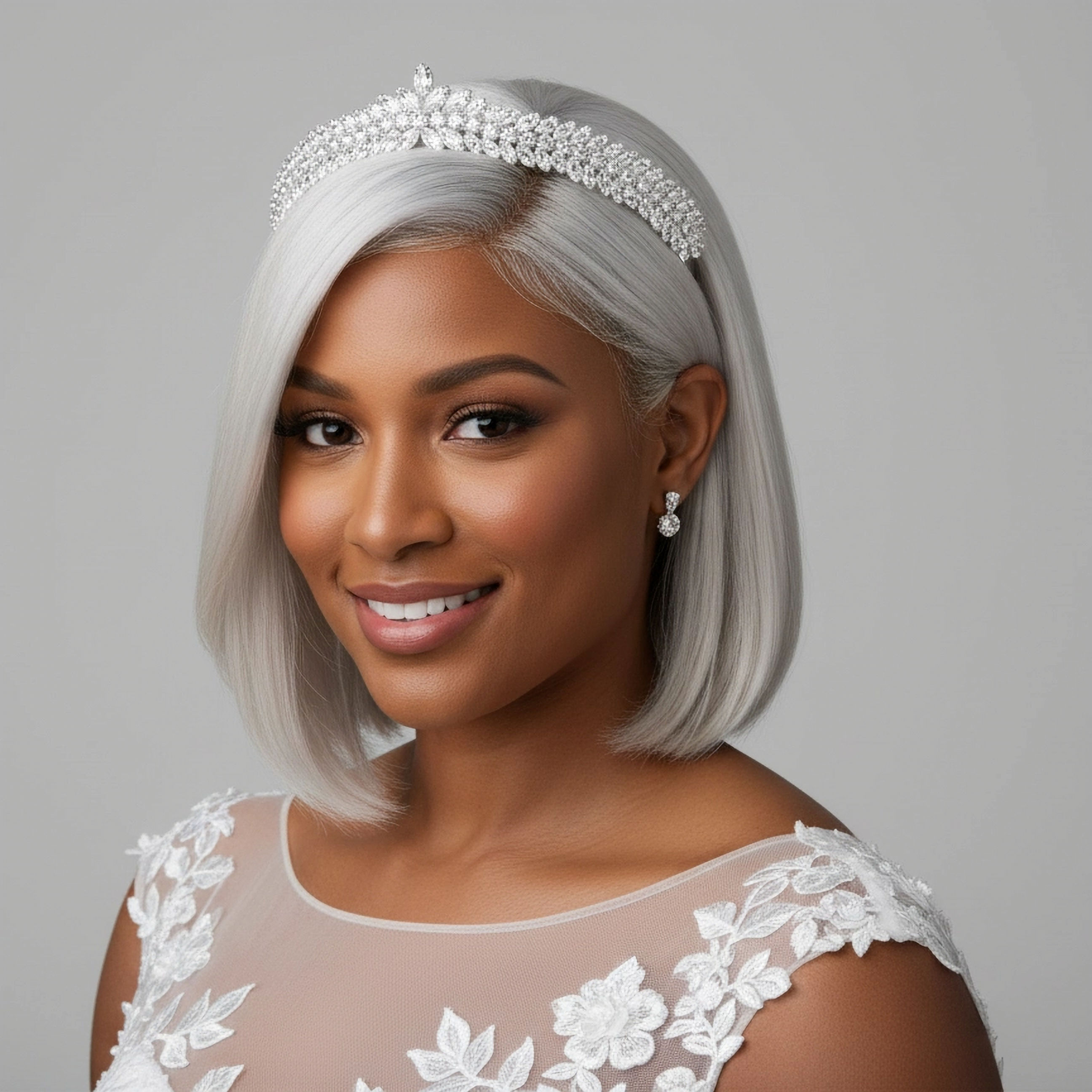 AMBERELLE HARPER CZ (SILVER) BRIDAL TIARA