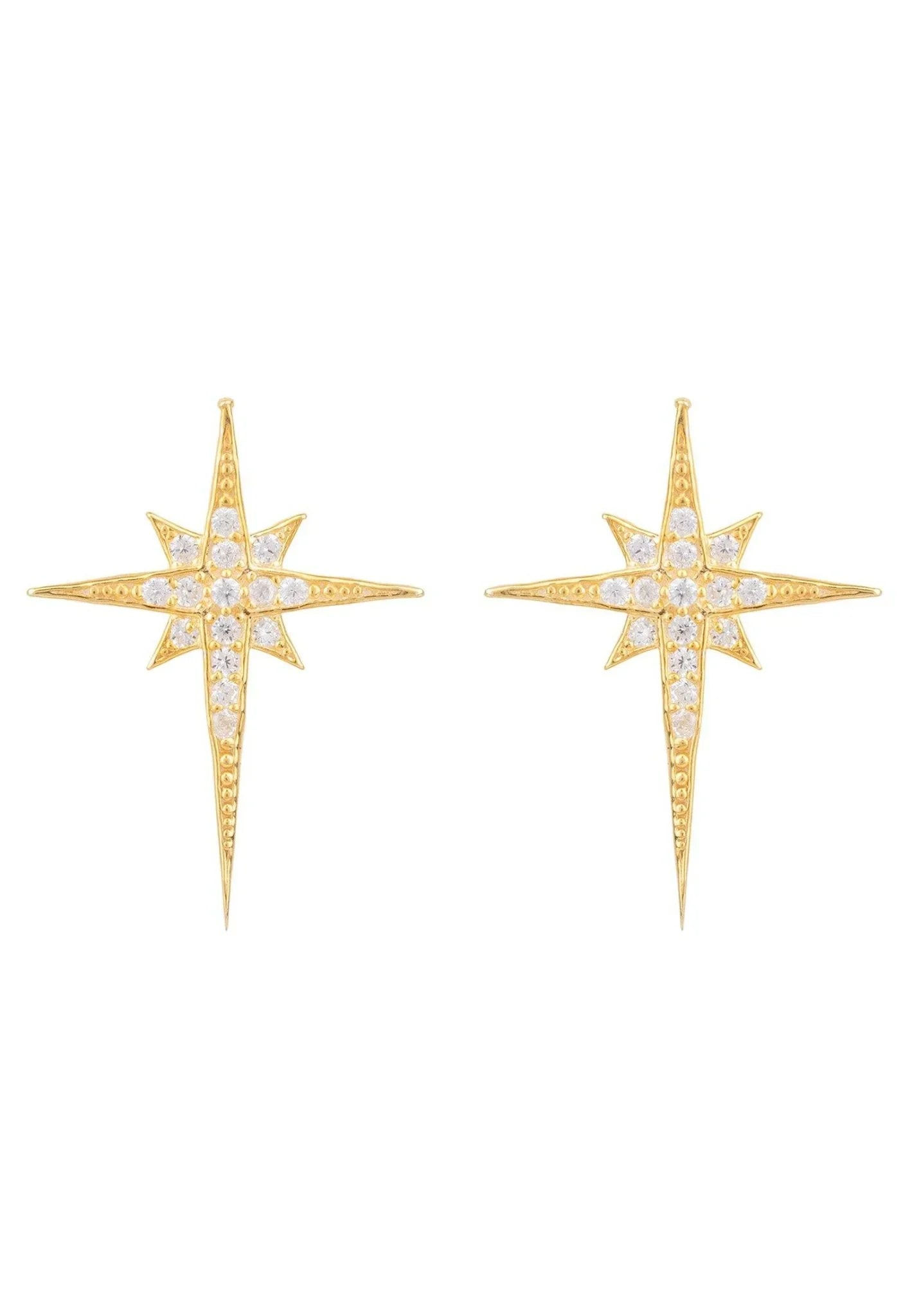 LATELITA NORTH STAR SMALL CZ (GOLD) STUD EARRINGS