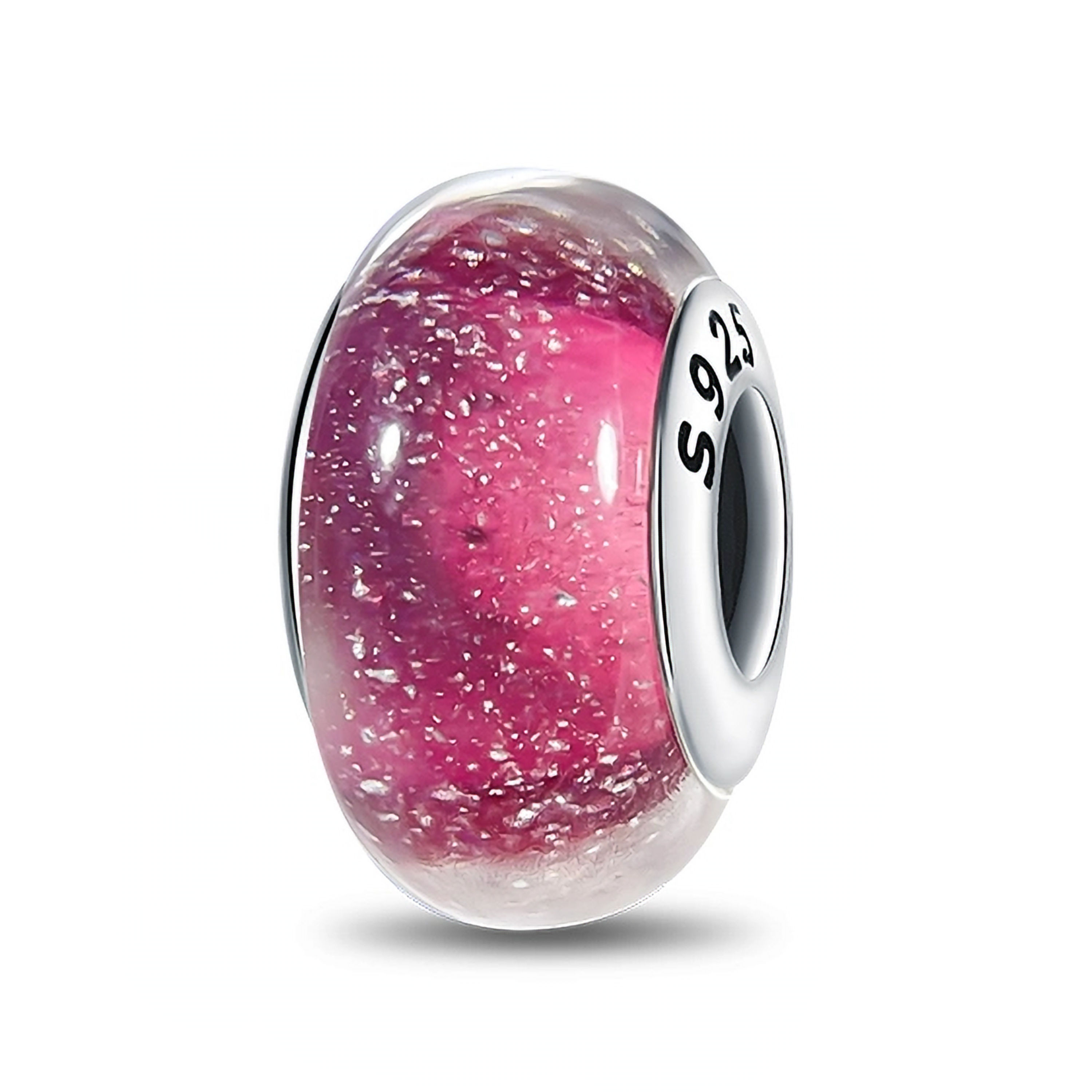HARMONY PINK & CREAM (SILVER) MURANO GLASS BEAD