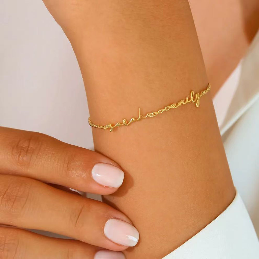 SIGNATURE YOU AUTOGRAPHS CABLE CHAIN (SILVER, GOLD) BRACELET