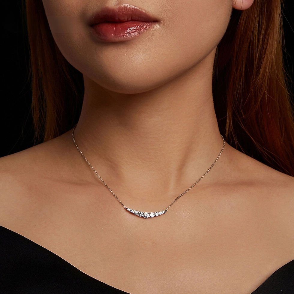 Thumbnail: CELINA EVANGELINE MOISSANITE (WHITE GOLD) NECKLACE