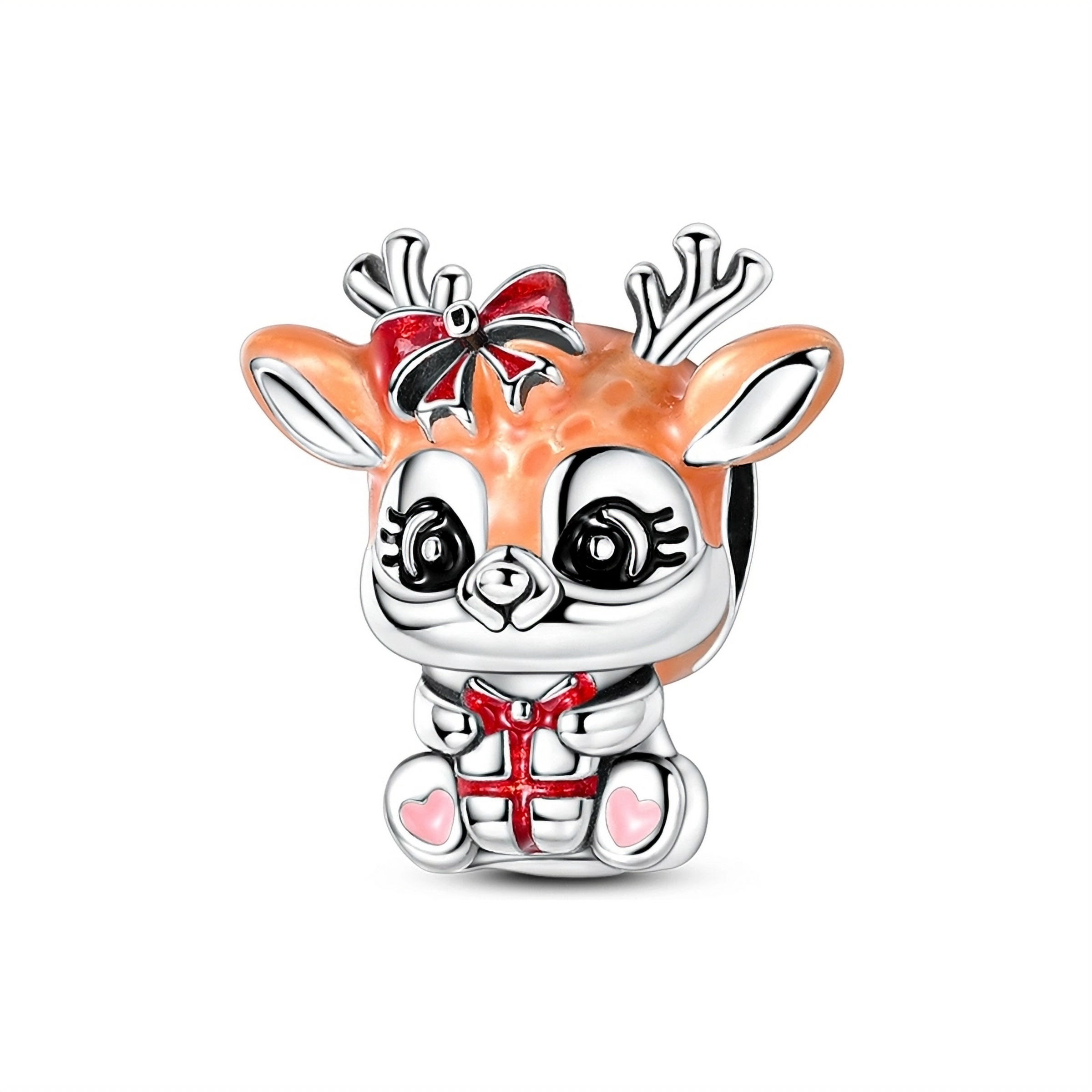 HARMONY CUTE REINDEER GIFT (SILVER) CHARM