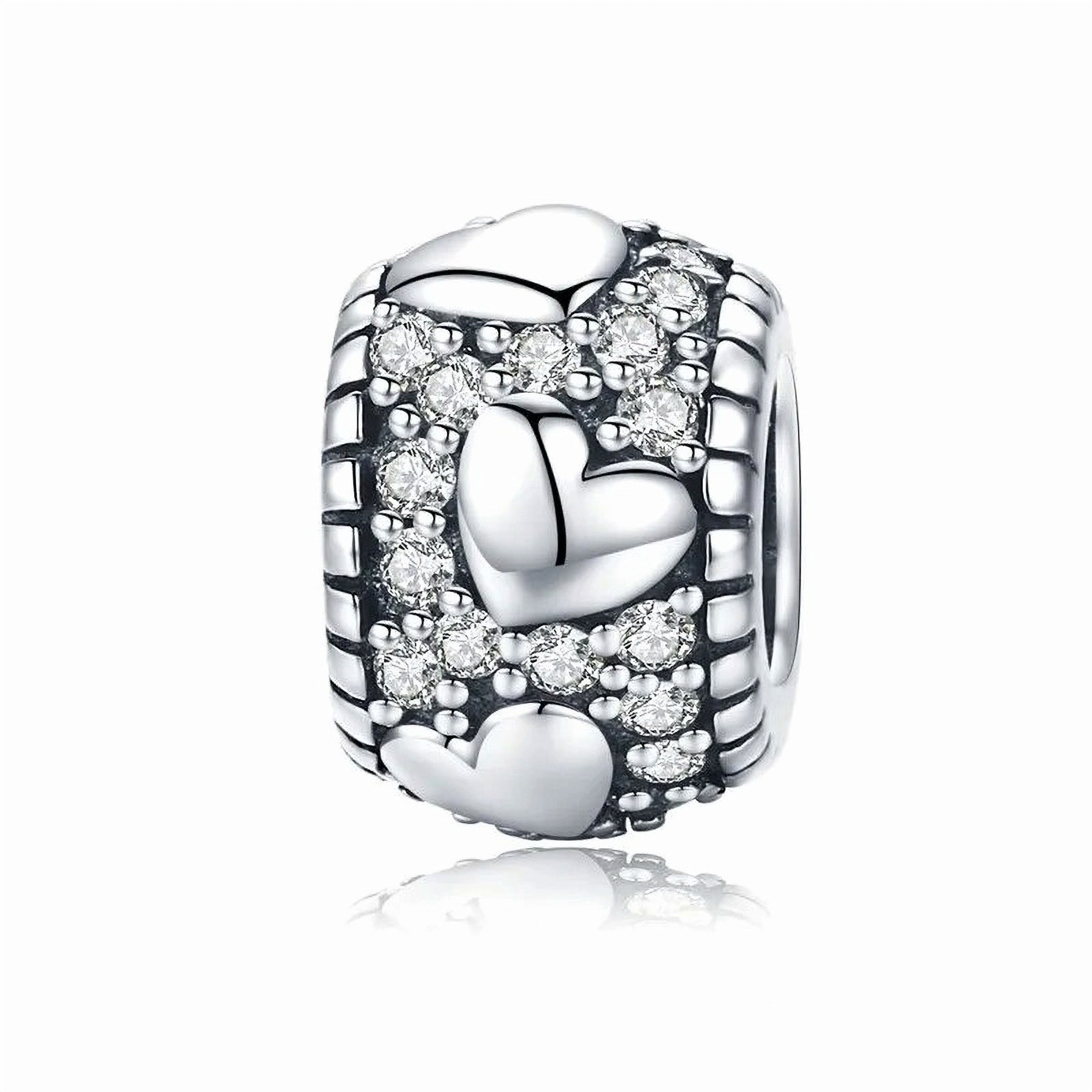 HARMONY BRIGHT HEART CZ (SILVER) BEAD