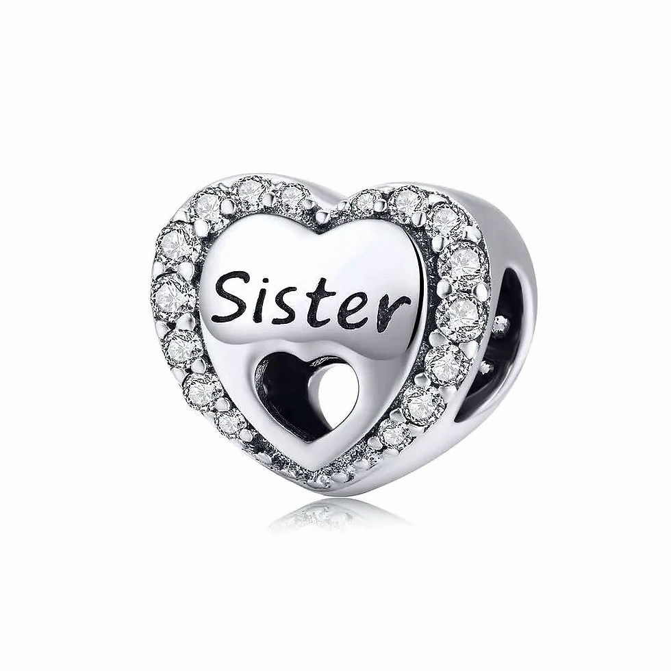 HARMONY SISTER'S HEART CZ (SILVER) CHARM