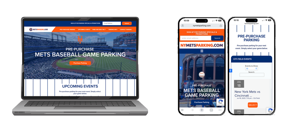 Mets Parking Guide Desktop and mobile