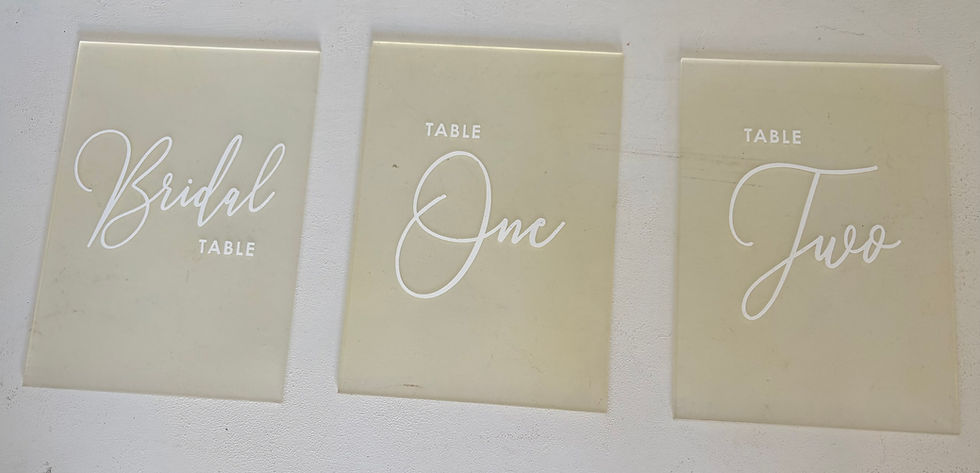 Thumbnail: Frosted Acrylic Table Number Signs – Set of 6