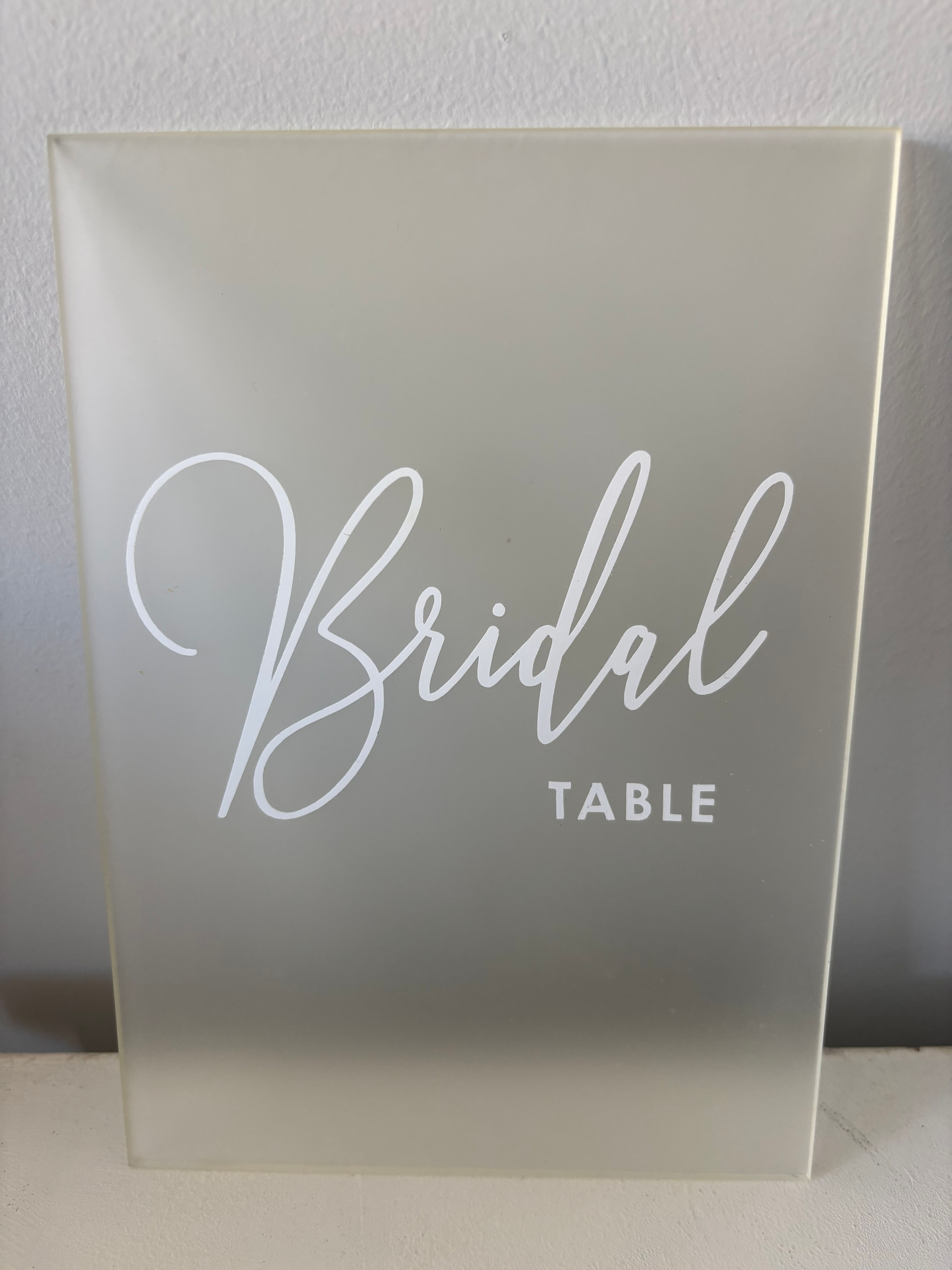 Frosted Acrylic Table Number Signs – Set of 6