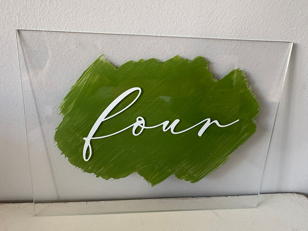 Thumbnail: Green Acrylic Table Number Signs - Set of 4