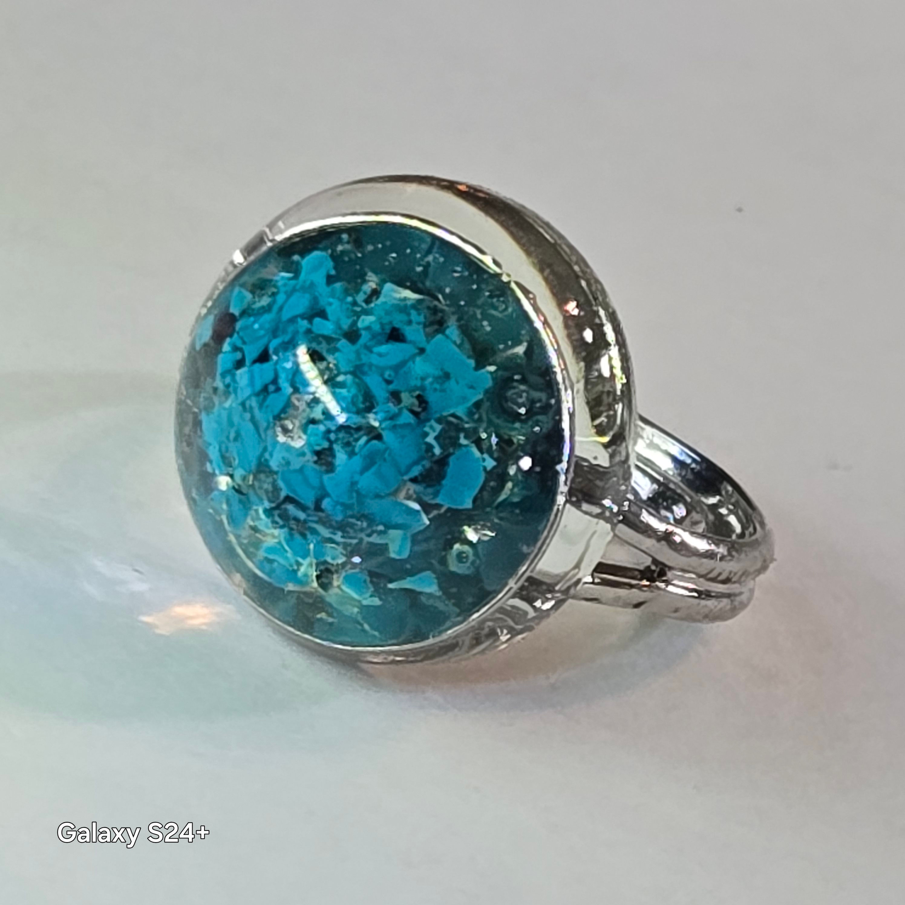 Chrysocolla Zen Rings-Adjustable Silver Plated