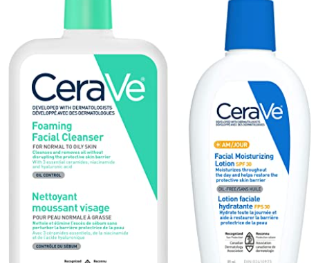 CeraVe Daily Face Cleanser and Facial Moisturizer Bundle