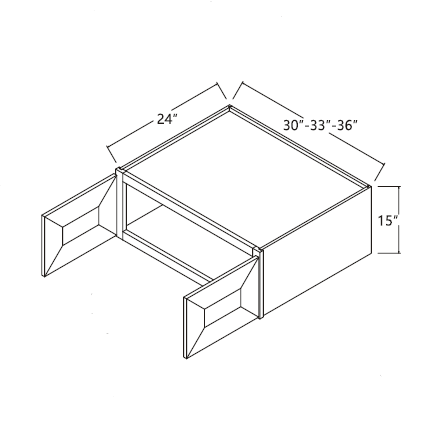 AL Refrigerator cabinet H15"(30 33 36) off white raised panel RTA