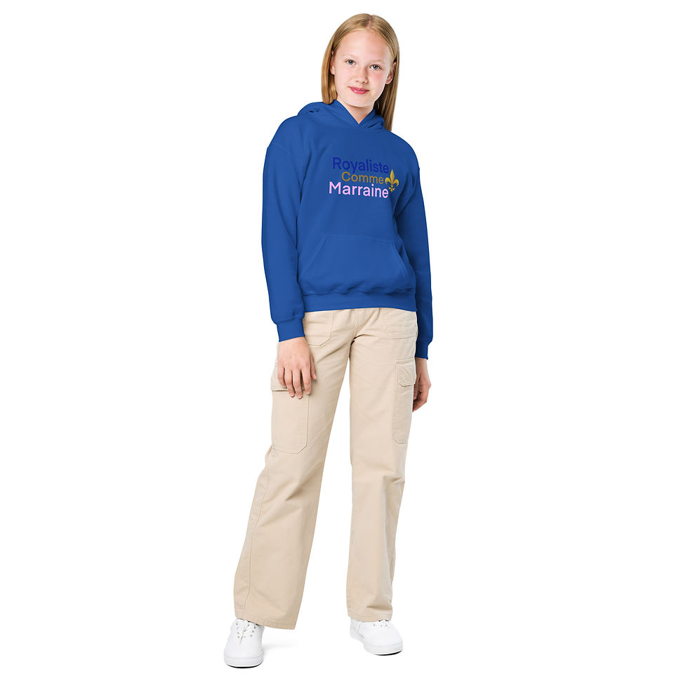 Miniature : Royaliste comme MARRAINE - Sweat à capuche épais pour les jeunes