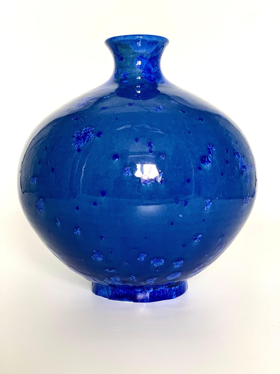 Thumbnail: Classic Deep Blue Crystalline Vase, Hand Thrown On The Potters Wheel