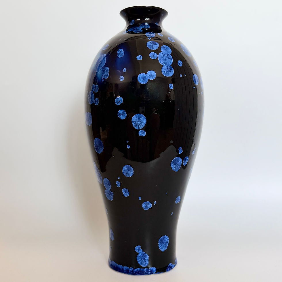 Thumbnail: Tall Slender Crystalline Vase, Hand Thrown On The Potter's Wheel
