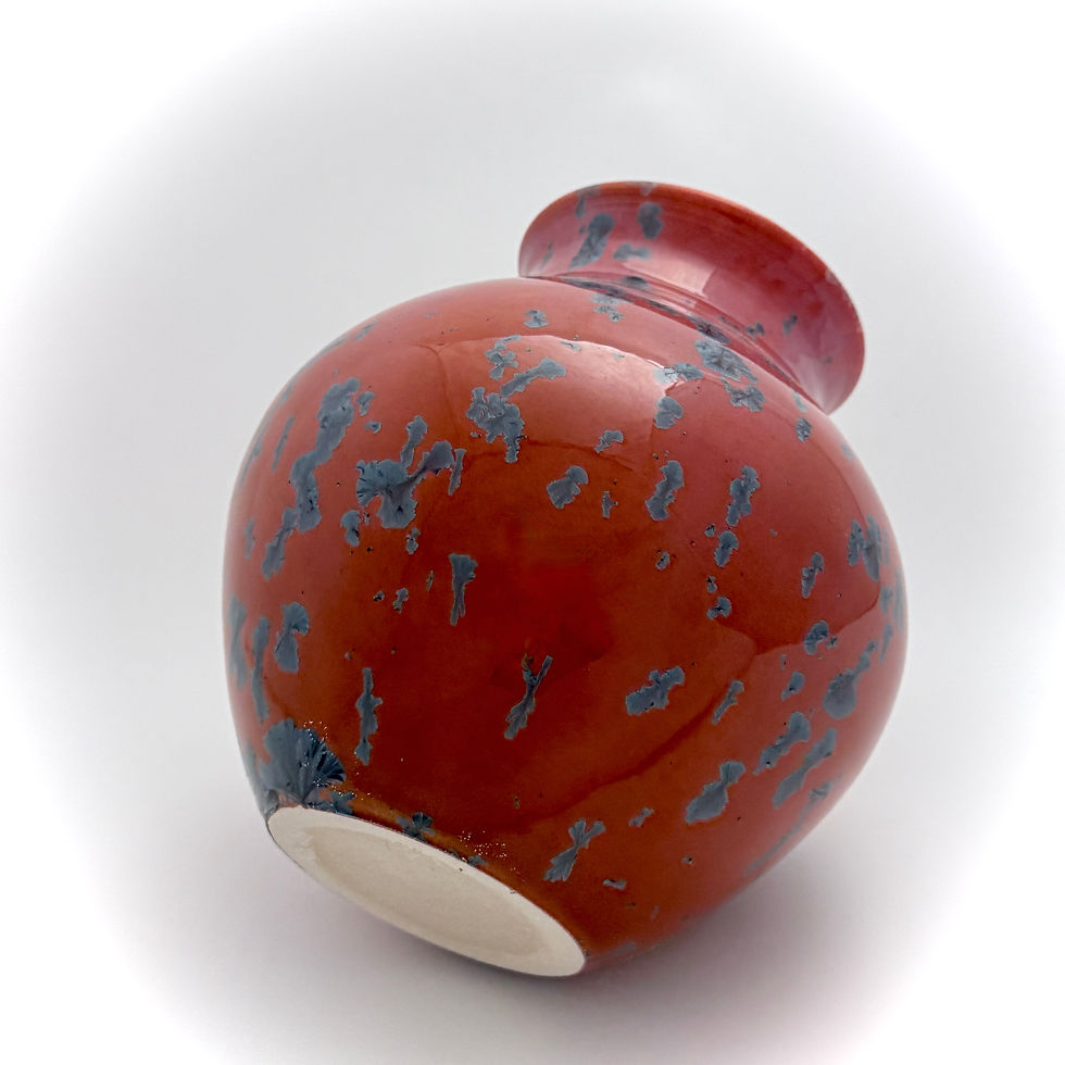 Thumbnail: Red Crystalline Glazed Flower Vase, Wheel Thrown, Unique