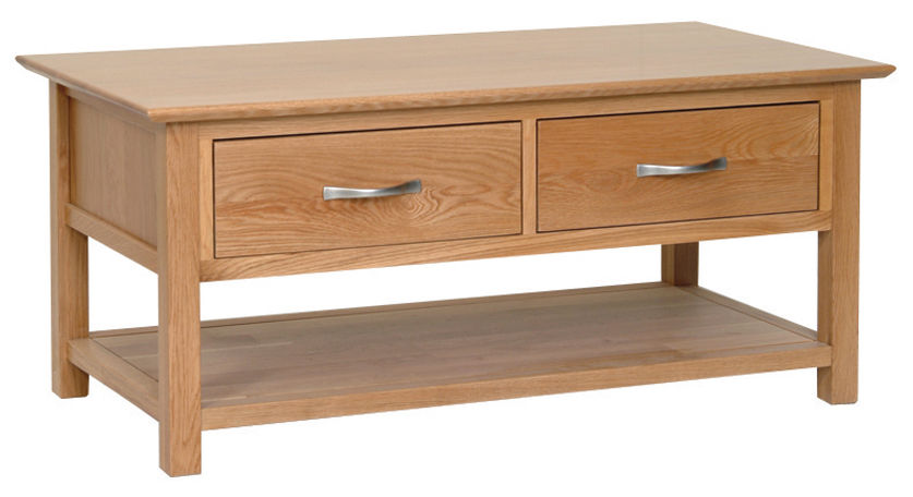 North Sands Oak Coffee Table with 2 Drawers