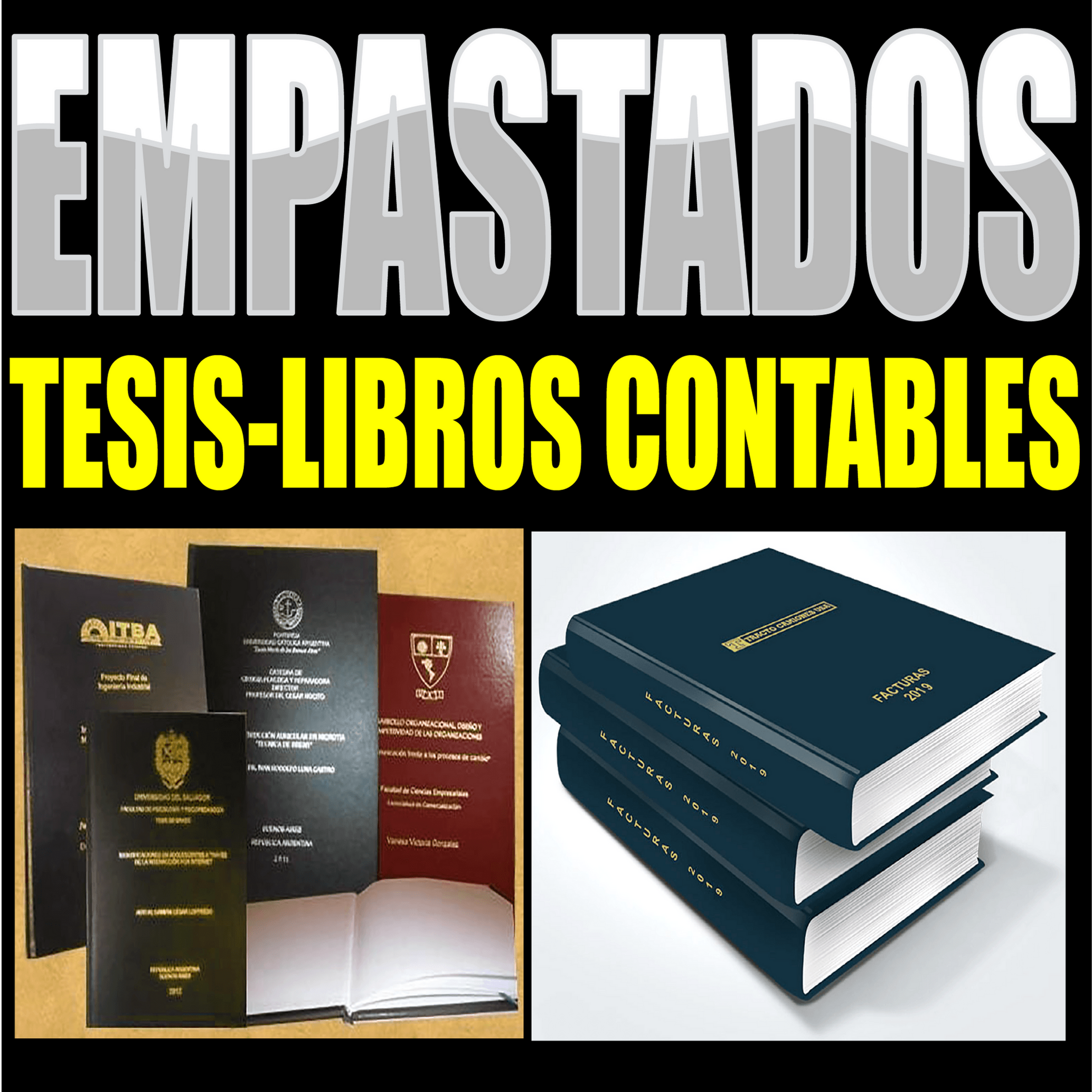 Empastados de tesis y libros contables
