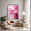 Thumbnail: A modern japandi living room with an abstract art print in shades of red, pink, and purple