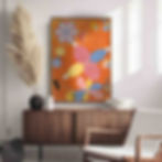 Swedish pioneer abstract artist energetic orange youth creativity wall art
