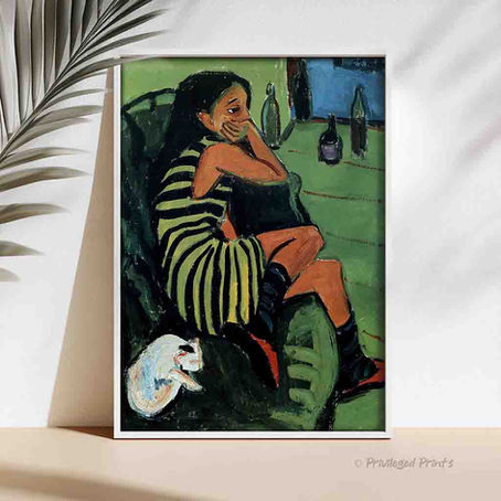 Ernst Ludwig Kirchner artwork showing bold contrasting colours - Privileged Prints