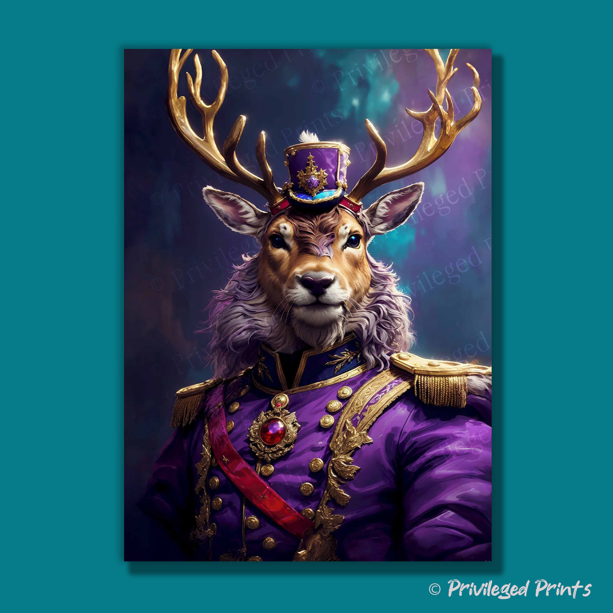 DEER PORTRAIT: Purple