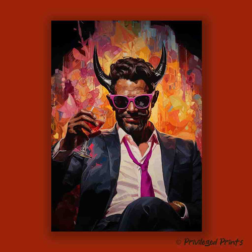 Handsome Devil No.2 Art Print | Divine Rebels Bold Orange Pink