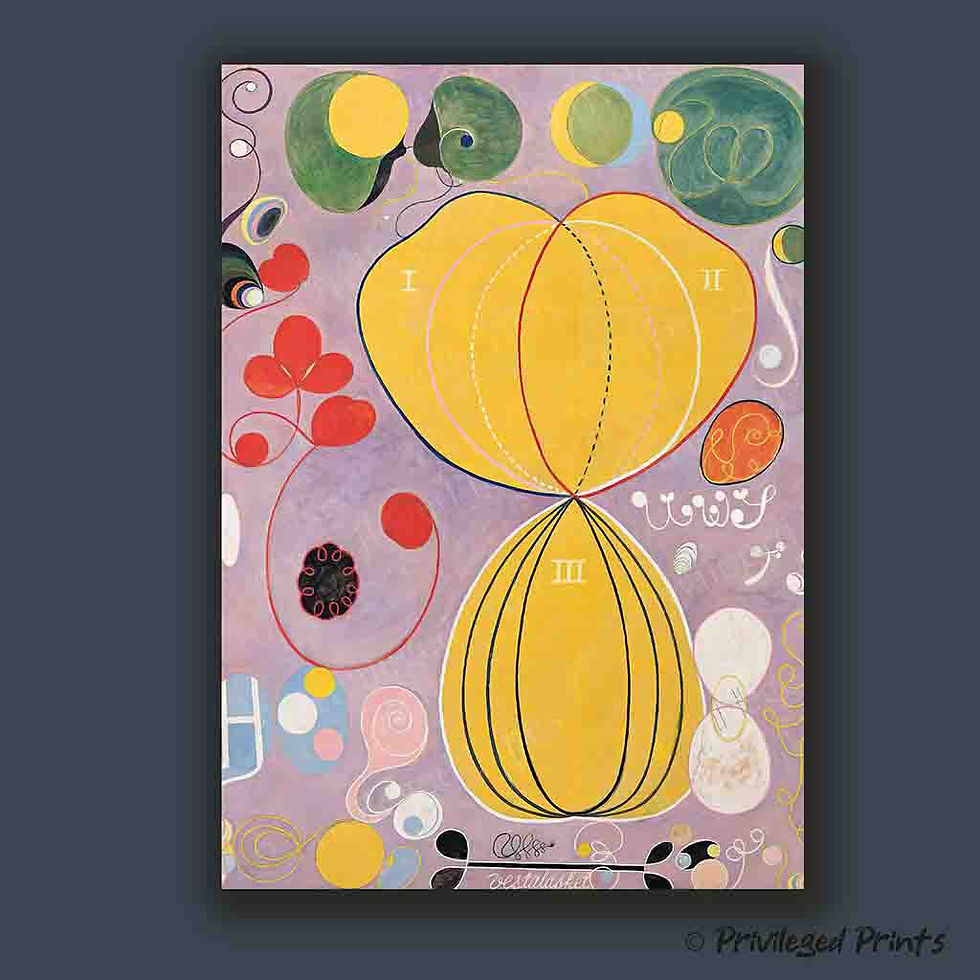 Swedish pioneer abstract artist lavender purple sophisticated geometric wall art