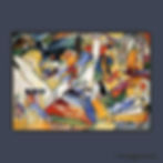 Wassily Kandinsky Composition II Study abstract art print featuring explosive colours, dynamic forms and bold expressionist