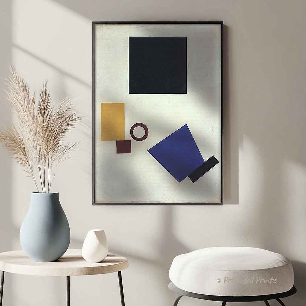 Russian pioneer abstract artist geometric self-portrait suprematist wall art