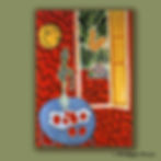 Henri Matisse Red Interior Still Life Blue Table print French Fauvism red room tropical pineapple colourist wall decor