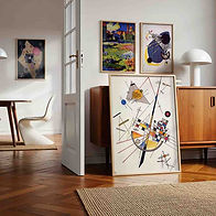 A collection of framed Wassily Kandinsky fine art prints