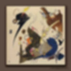 Wassily Kandinsky Circling abstract art print featuring dynamic swirling forms, geometric elements and biomorphic shapes in e