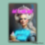 Neon altered art print for kitchen, featuring a modern Marie Antoinette with bold neon text "Let's all eat fucking cake"