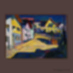Early Kandinsky landscape art print depicting Murnau village street with expressive colour palette