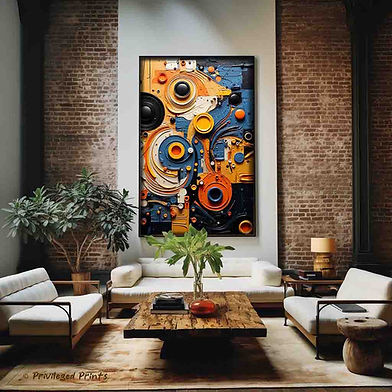 Abstract art prints bold contemporary famous artists geometric expressionist colourful statement pieces wall art collection